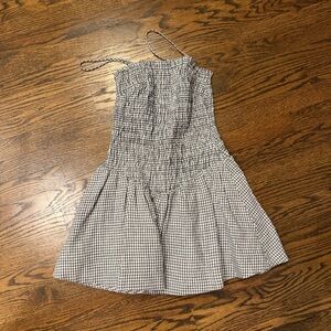 Wilfred Navy and White Gingham Dress - Size XS